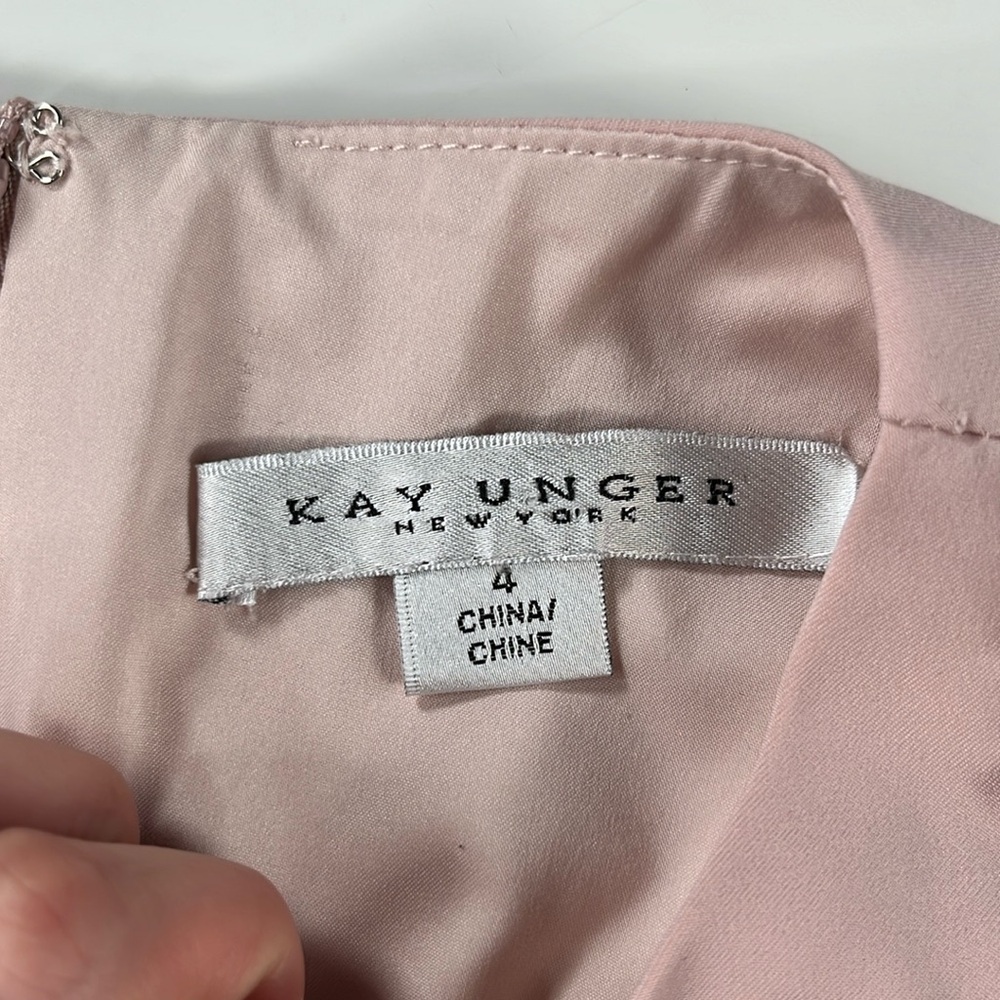 Kay Unger Blush Pink Long Sleeve Embellished Maxi Dress - Picture 11 of 13